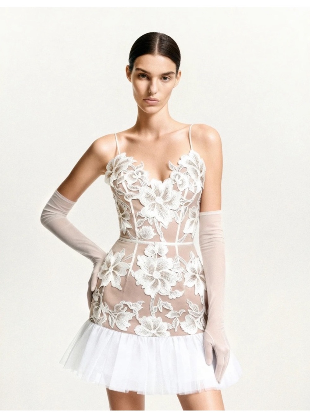 NWT JW PEI White Floral Embroidered Mini Dress - Size 2 - Bridal Shower | Bach